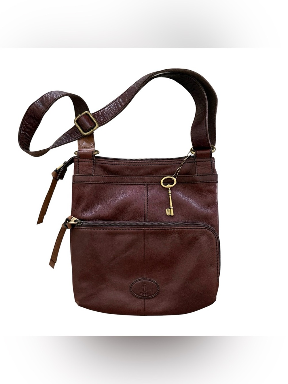 Fossil Morgan Traveler Brown Leather Crossbody